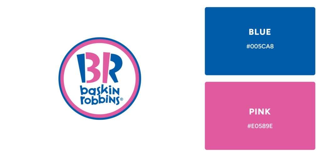 Baskin Robbins Logo Colors Psychology - Blue and Pink